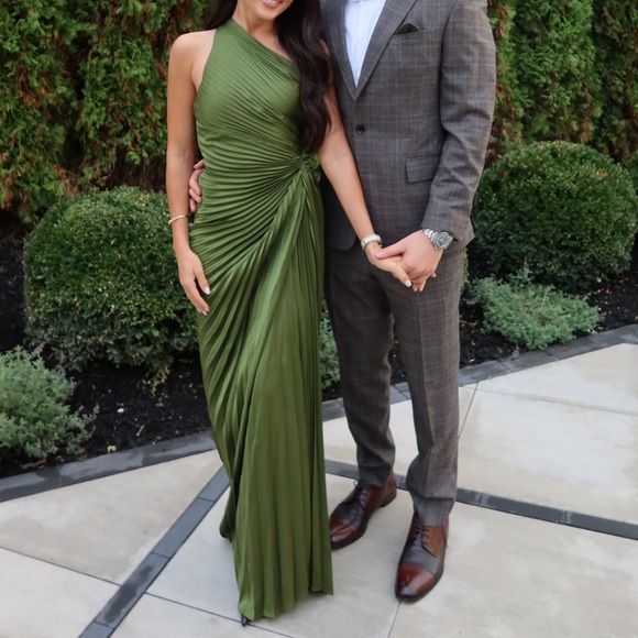 A.L.C. | Dresses | Alc Lara Gown One Shoulder Green Dress | Poshmark